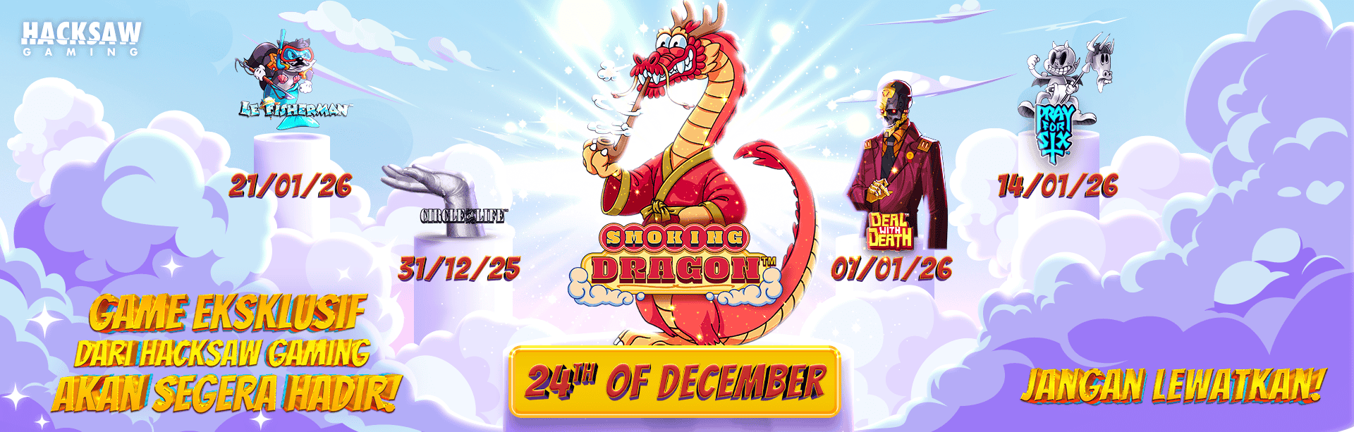 HACKSAW - SMOKING DRAGON GAME PROMO BANNER 