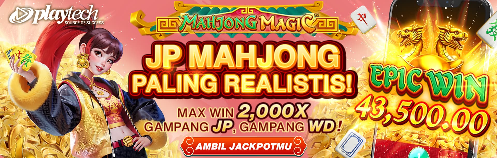 PLAYTECH - MAHJONG MAGIC GAME PROMO BANNER